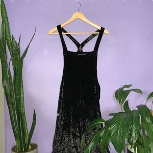 NWOT Urban Outfitters Black Velvet Jumpsuit M